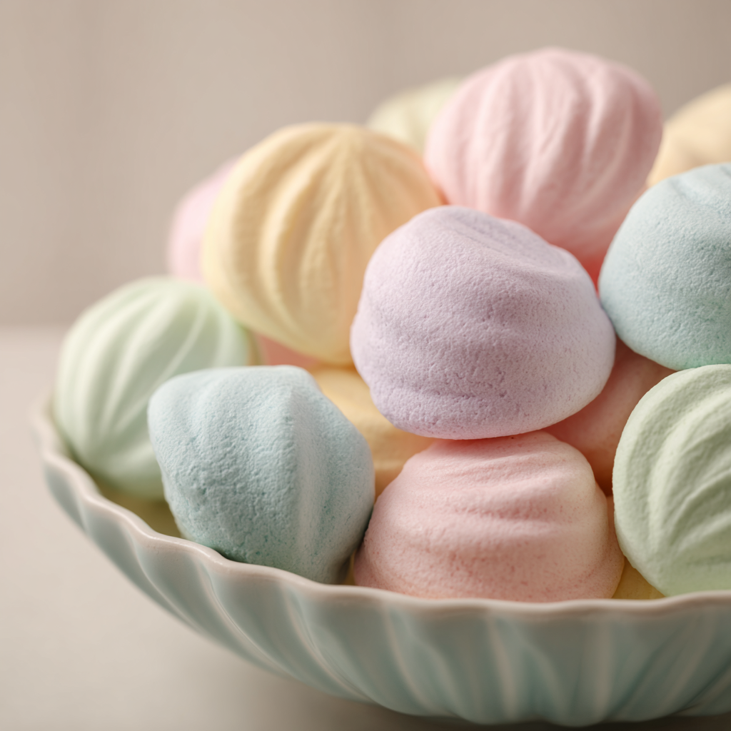 pastel cream cheese mints in bowl