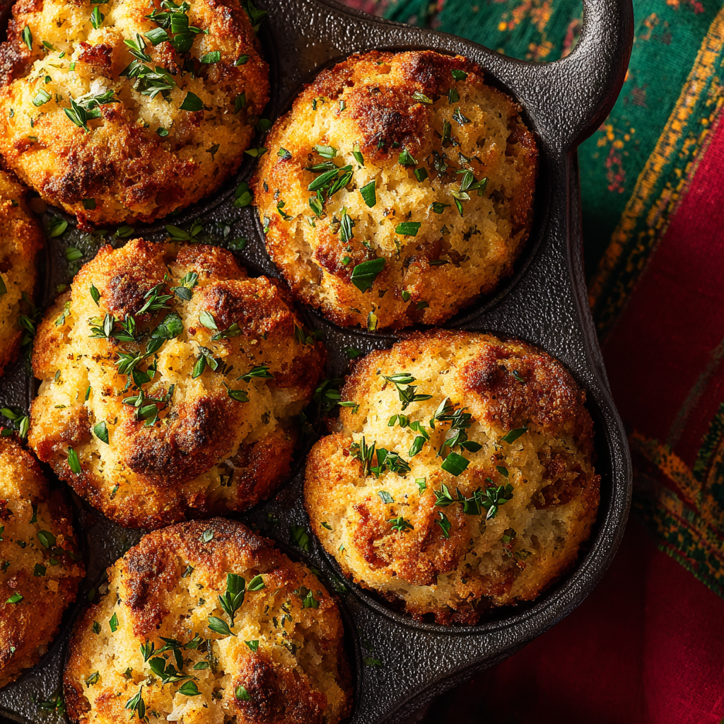 crispy stuffing muffins in tray